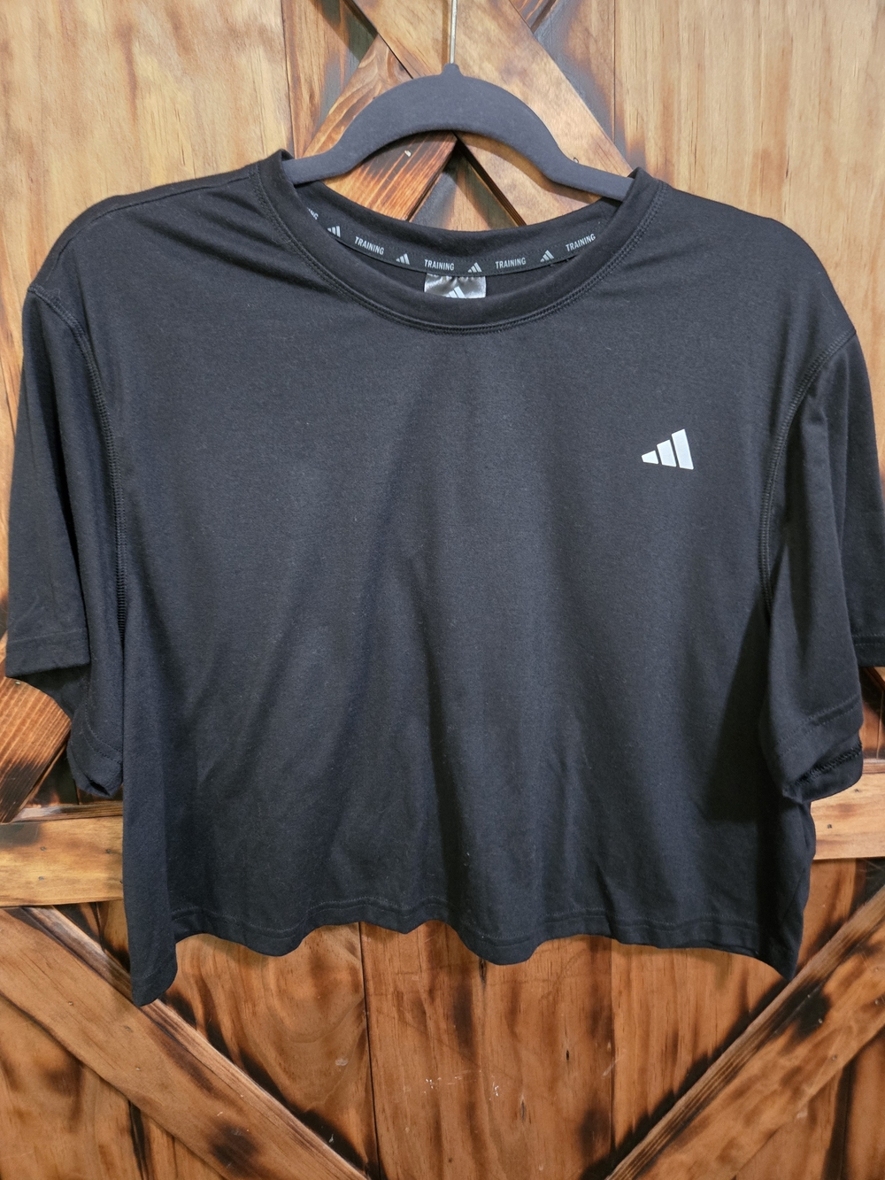 Adidas Black Cropped Training Tee